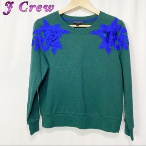 J Crew Emerald Green Crew Neck Sweatshirt M